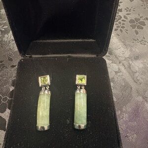 925 Jade and Peridot Erarrings